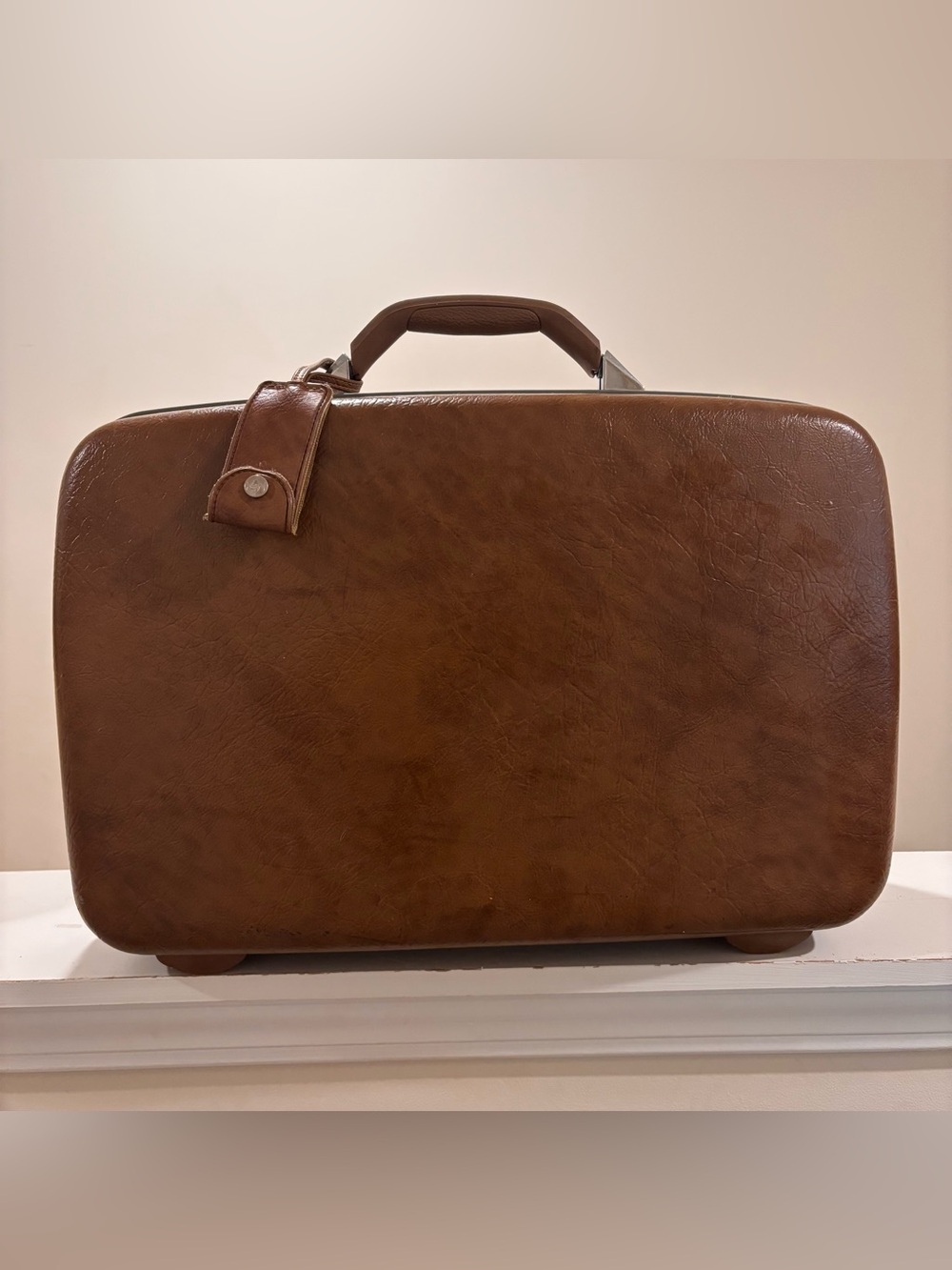 SAMSONITE HARD SHELL PLASTIC SUITCASE LUGGAGE RARE VINTAGE BROWN